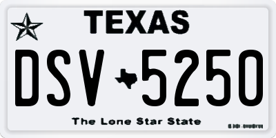 TX license plate DSV5250