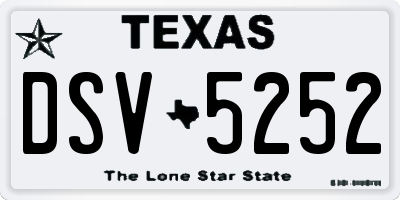 TX license plate DSV5252