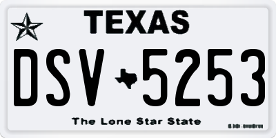 TX license plate DSV5253