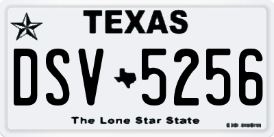 TX license plate DSV5256