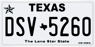 TX license plate DSV5260