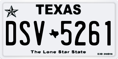 TX license plate DSV5261