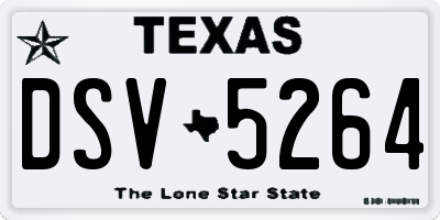 TX license plate DSV5264