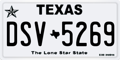 TX license plate DSV5269