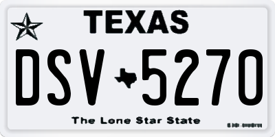 TX license plate DSV5270