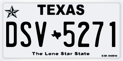 TX license plate DSV5271