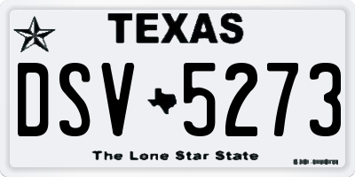 TX license plate DSV5273