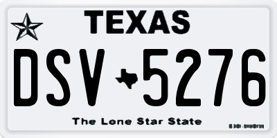 TX license plate DSV5276