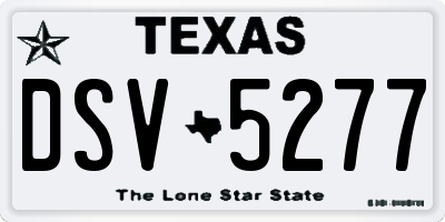 TX license plate DSV5277