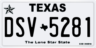 TX license plate DSV5281