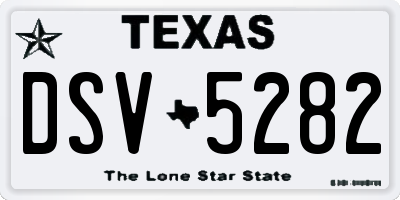 TX license plate DSV5282