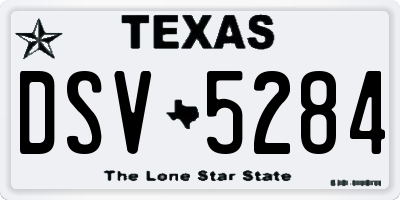 TX license plate DSV5284