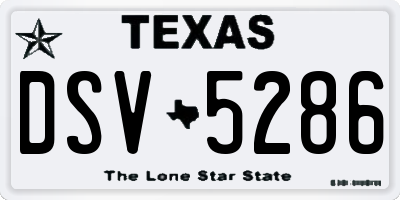 TX license plate DSV5286