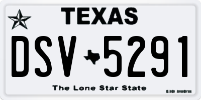 TX license plate DSV5291