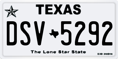 TX license plate DSV5292