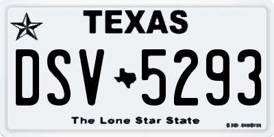 TX license plate DSV5293