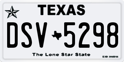 TX license plate DSV5298