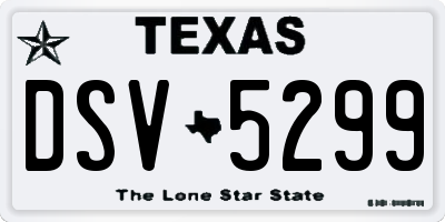 TX license plate DSV5299