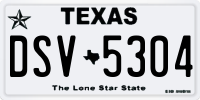 TX license plate DSV5304
