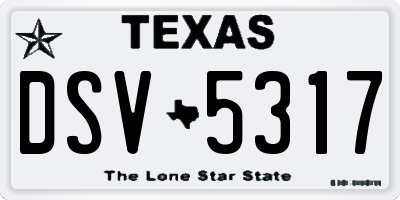 TX license plate DSV5317