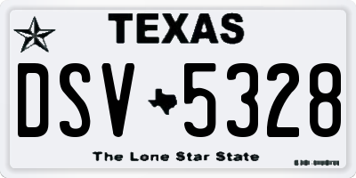TX license plate DSV5328