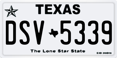 TX license plate DSV5339