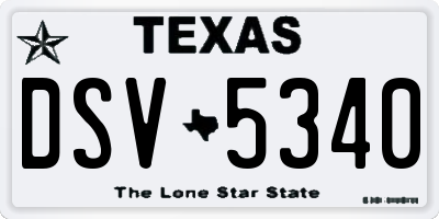 TX license plate DSV5340