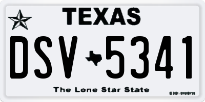 TX license plate DSV5341