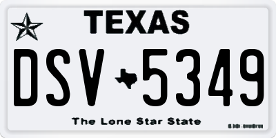 TX license plate DSV5349