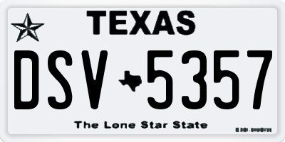 TX license plate DSV5357