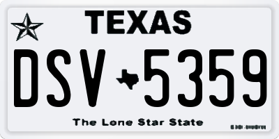 TX license plate DSV5359