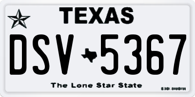 TX license plate DSV5367