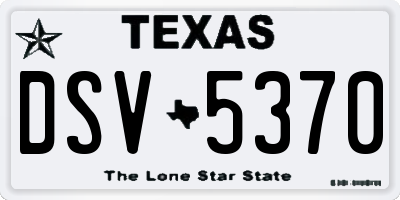 TX license plate DSV5370