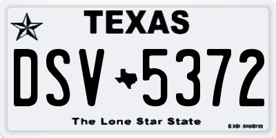 TX license plate DSV5372