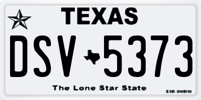 TX license plate DSV5373