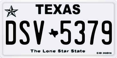 TX license plate DSV5379