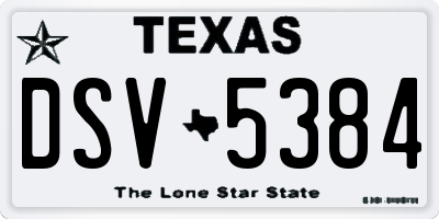 TX license plate DSV5384