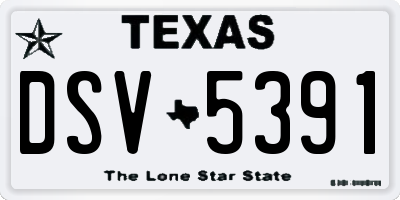 TX license plate DSV5391