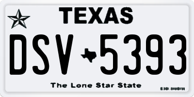 TX license plate DSV5393
