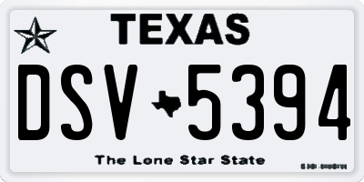 TX license plate DSV5394