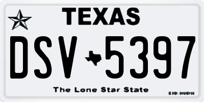 TX license plate DSV5397