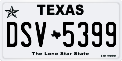 TX license plate DSV5399