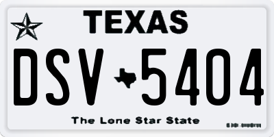 TX license plate DSV5404