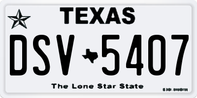 TX license plate DSV5407