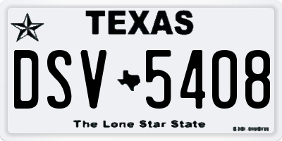 TX license plate DSV5408