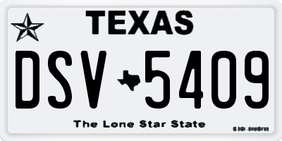 TX license plate DSV5409