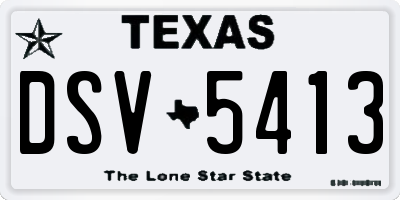 TX license plate DSV5413