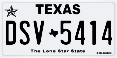 TX license plate DSV5414