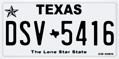 TX license plate DSV5416