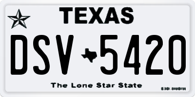 TX license plate DSV5420